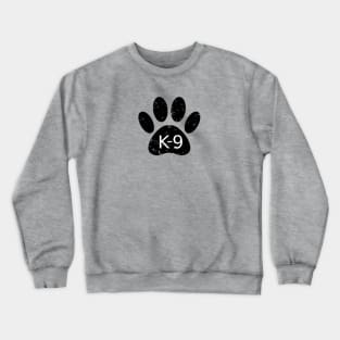 K9 Distressed Black Dog Paw Print Crewneck Sweatshirt